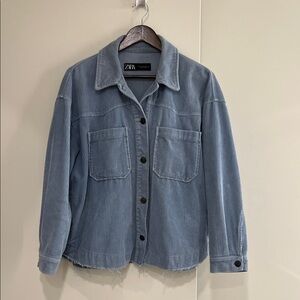 Zara Denim Blue Corduroy Jacket